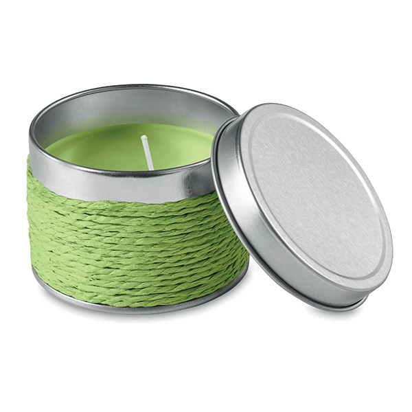 Scented candle wax in an aluminium tin