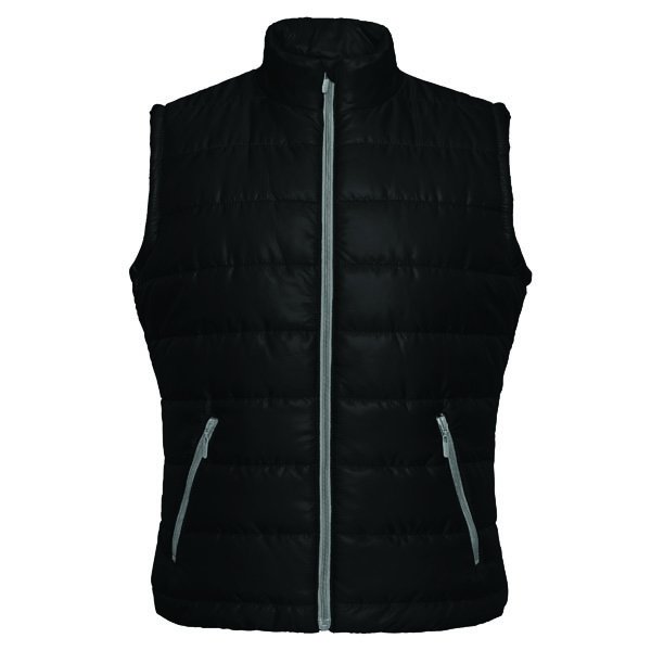 This body warmer.includes a contrasting zipper up to chin