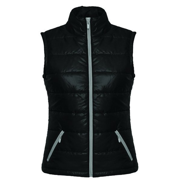 This body warmer.includes a contrasting zipper up to chin