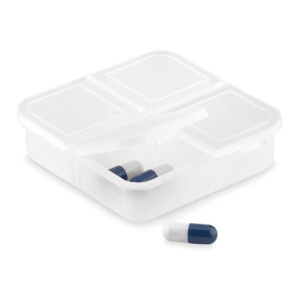 Pill box with 4 compartments.