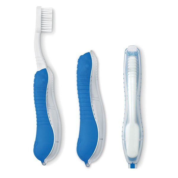 Travel foldable toothbrush.