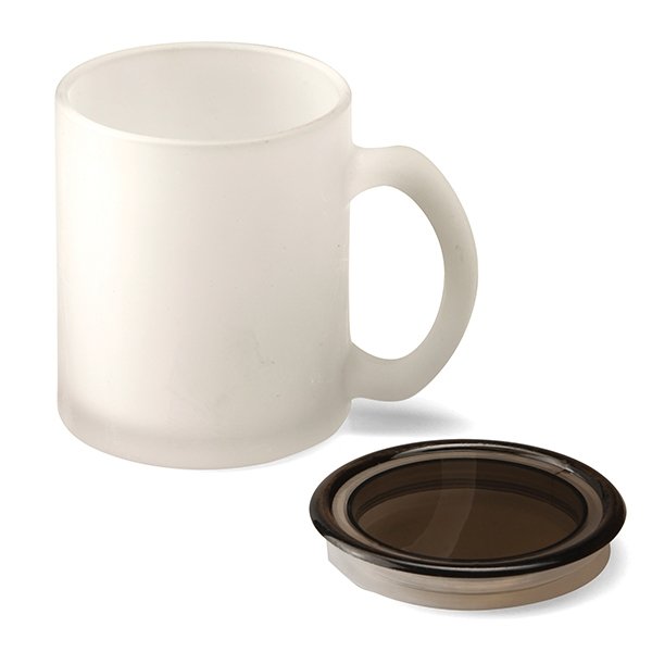 Glass suncoast 340ml mug with plastic coaster