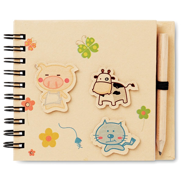 Children's notepad ● ± 70 pages ● standard grey lead pencil.