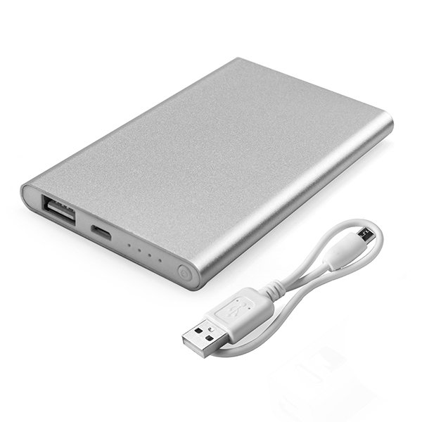 Powerbank ● Micro USB cable ● power indication lights ●  capacity: 4000mAh ● Input: 5V/1A ● Output: 5V/1A.