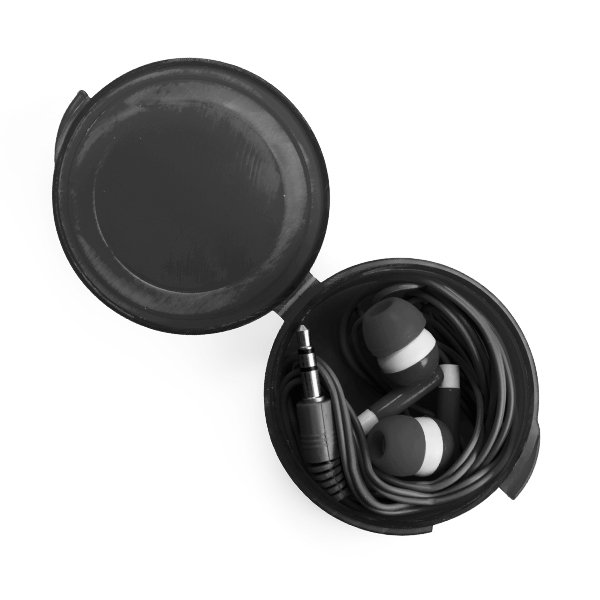 Earbud set ● round colour matching case.