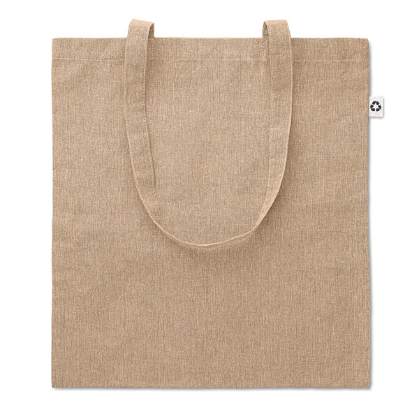 2 tone ● 100% recycled cotton shopping bag ● with long handles.