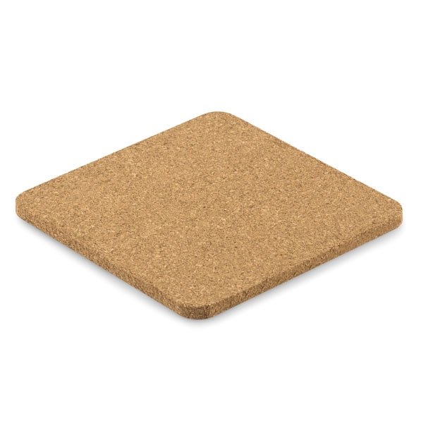 Cork square shaped coaster.