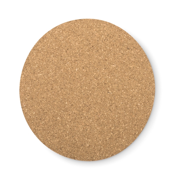 Cork round shaped coaster.