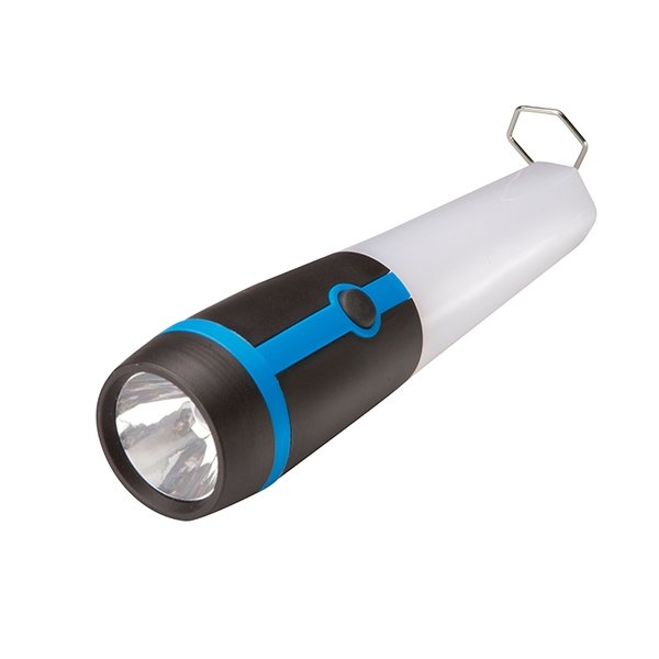 Flashlight including an emergency light (batteries not included)